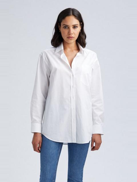 WHITE SLIM FIT BUTTON DOWN WITH POCKET
