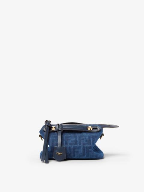 By The Way Soft Mini Blue FF denim flocked mini-bag
