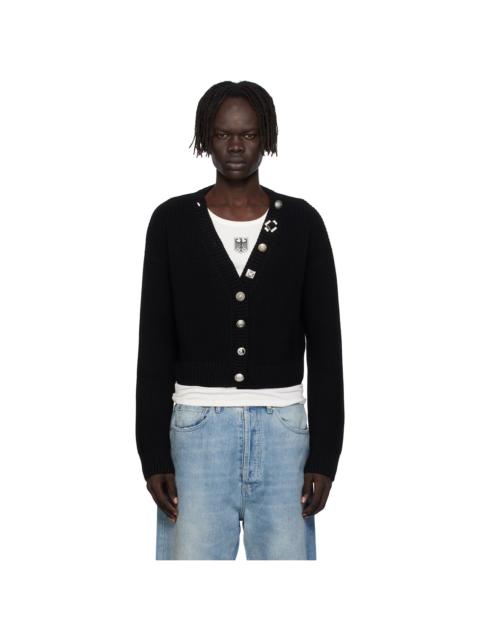 Black Fancy Button Mini Cardigan