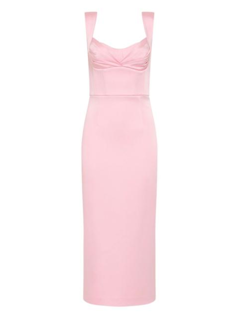 Aymee sweetheart-neckline midi dress