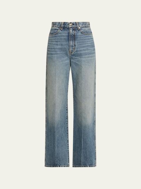 The Quinn Acid-Washed Straight-Leg Jeans