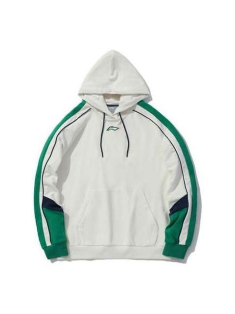 Li-Ning Sports Fashion Series Colorblock Hoodie 'White Green' AWDQ258-1