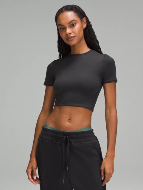 Wundermost Ultra-Soft Nulu Crewneck Cropped T-Shirt