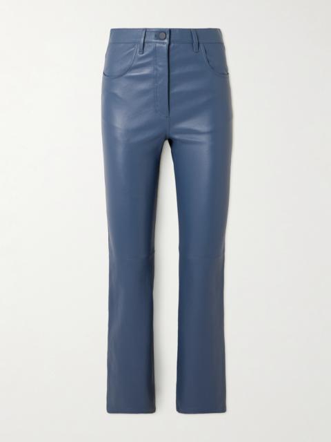 Duke Cropped Leather Straight-leg Pants