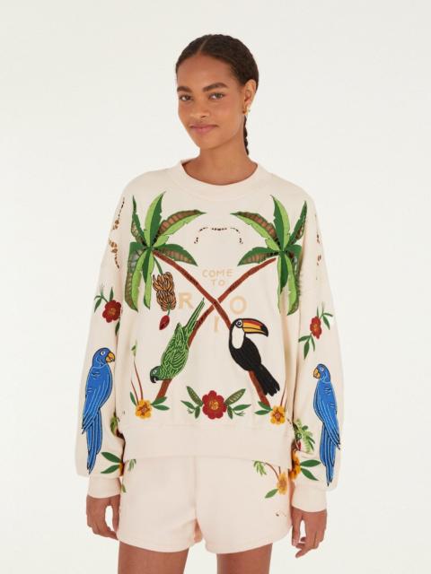 Off-White Coconut Trees Come To Rio Embroidered Shorts