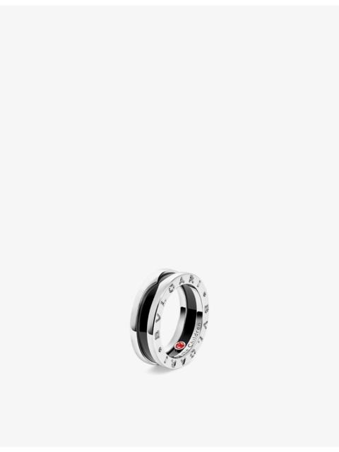 Save the Children sterling silver and black ceramic one-band ring