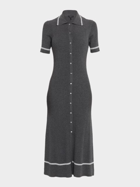 Kassy Tipped Rib-Knit Midi Dress