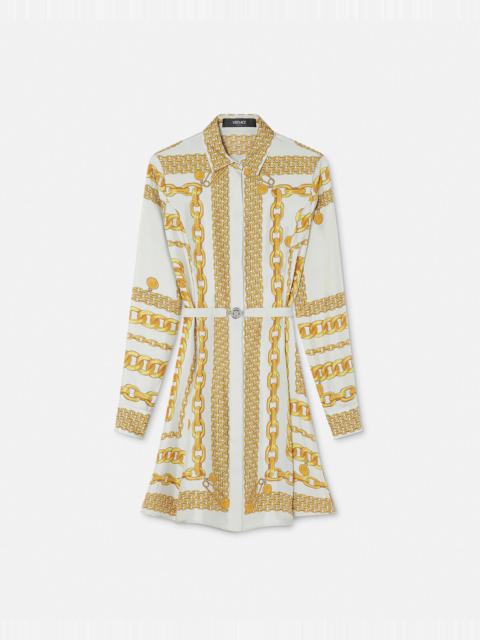 Versace Treasure Silk Midi Shirt Dress