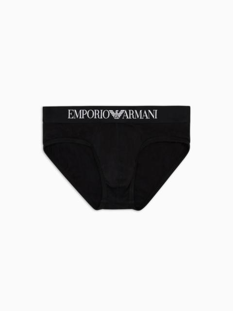 Basic briefs with logo waistband