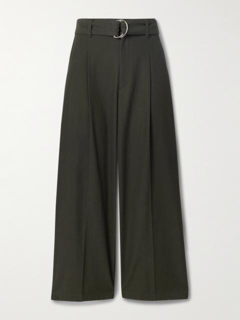 Belted Pleated Organic Cotton-twill Pants