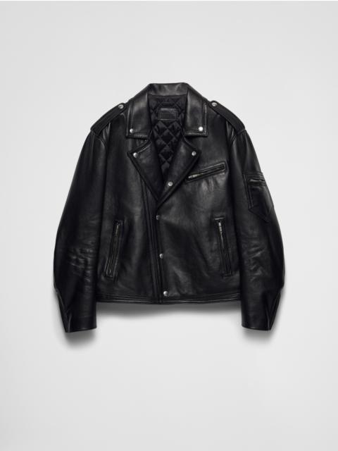 Leather biker jacket