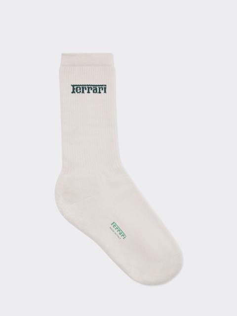 Cotton socks with jacquard logo