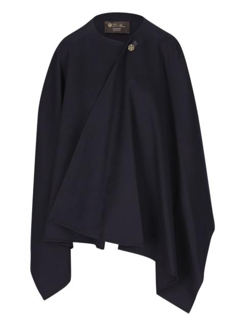 button-embellished cashmere cape