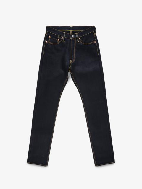 IH-888-XHSIB 25OZ SELVEDGE DENIM RELAXED TAPERED CUT JEANS - INDIGO/BLACK
