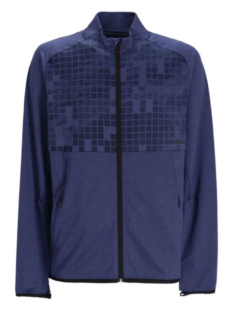 geometric-pattern zip-up sweatshirt