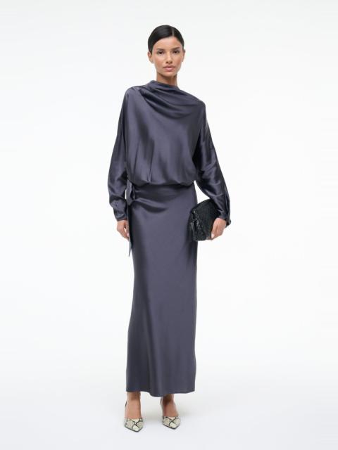STAUD PHOEBE SILK DRESS NOCTURNE