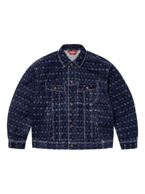 flocked denim jacket