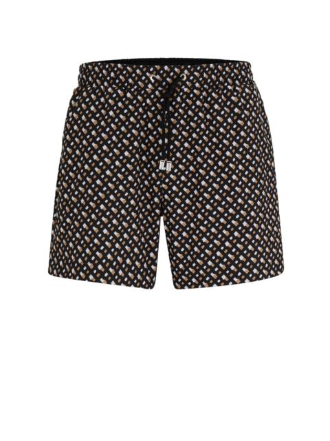 FULLY LINED QUICK-DRY SWIM SHORTS WITH MONOGRAM PRINT