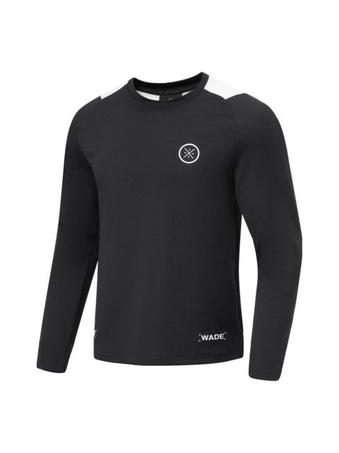 Li-Ning Way Of Wade Logo Warm Fleece Long Sleeve T-shirt 'Black White' ATLT109-1