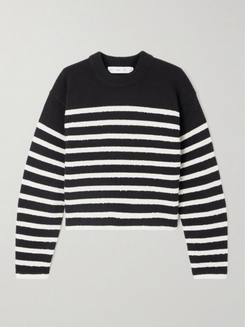 Nia Cropped Striped Cotton-blend Sweater