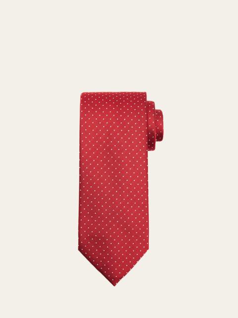 Men's Micro-Polka Dot Silk Tie