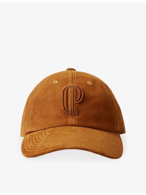 Brand-Embroidered Suede Cap