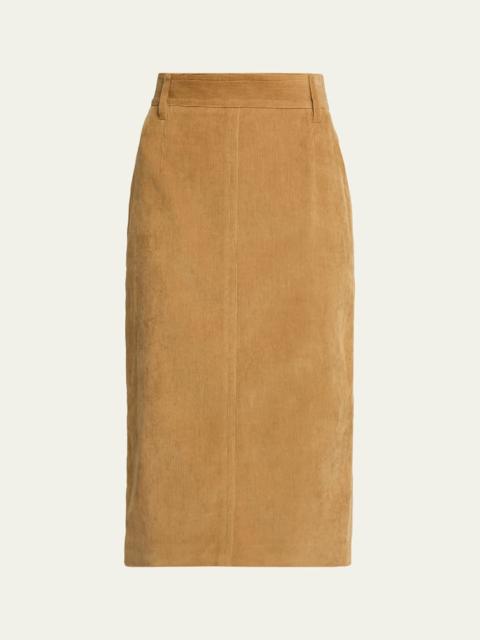 Corduroy Midi Pencil Skirt