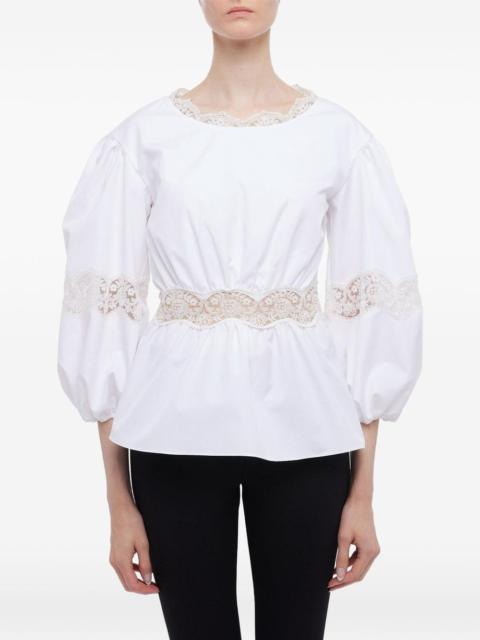 lace-detail blouse