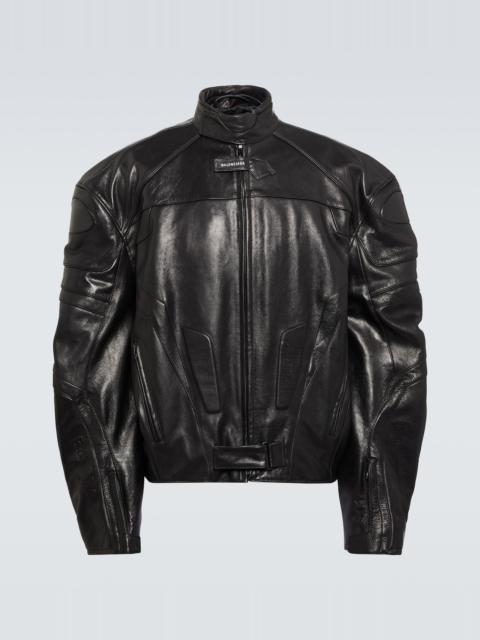 Leather biker jacket