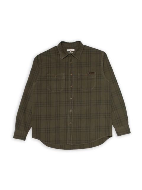 Julian Worker Plaid Check Shirt Olive