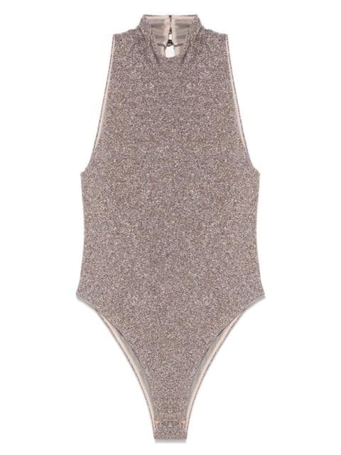 metallic-threading top