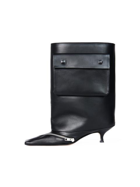 DANA CERNIERA KITTEN HEEL CYLINDER BOOTS WITH ZIPPER BLACK