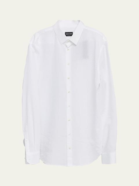 Men's Solid Seersucker Sport Shirt