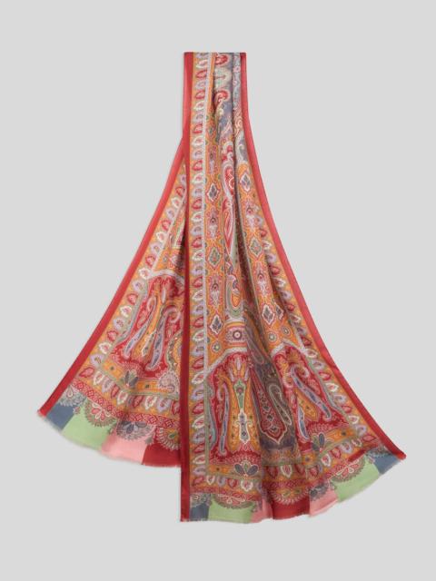 PRINTED CASHMERE AND SILK SCARF