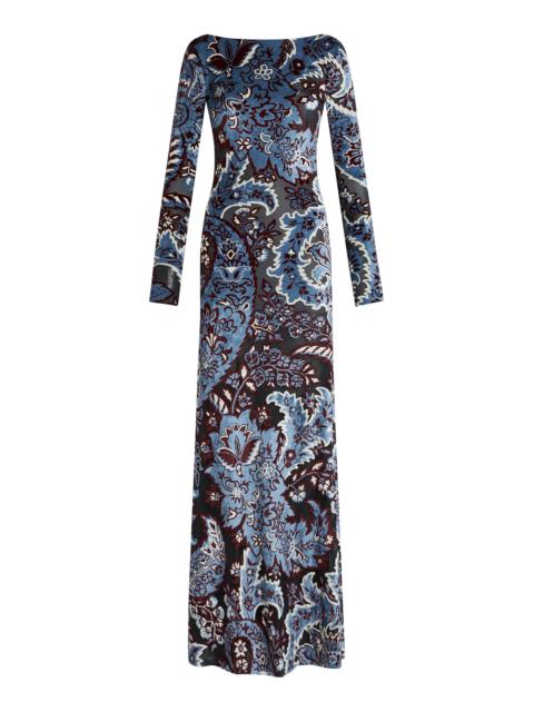 Printed Maxi Dress blue