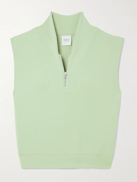 Loretta jersey sleeveless half-zip sweatshirt Sage green