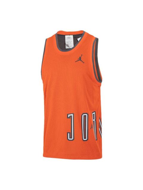 Air Jordan Sport Dna Logo Printing Reversible Breathable Basketball Sports Vest Orange DA7235-803