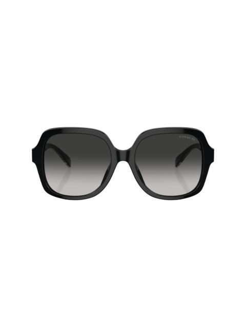 logo-plaque oversize-frame sunglasses