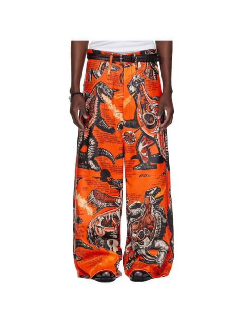 Orange Dumpster Leather Pants