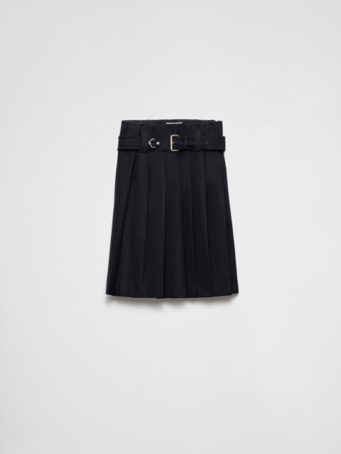 Pleated gabardine skirt