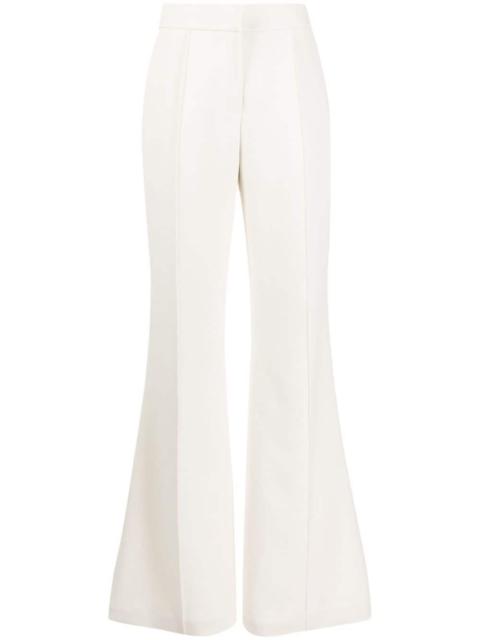 pressed-crease cady flared trousers