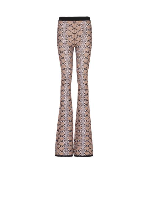 Snakeskin knit trousers