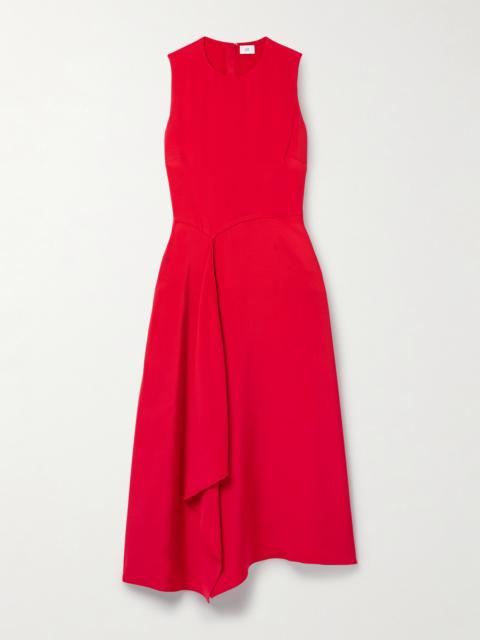 Lynn Draped Silk-crepe Midi Dress