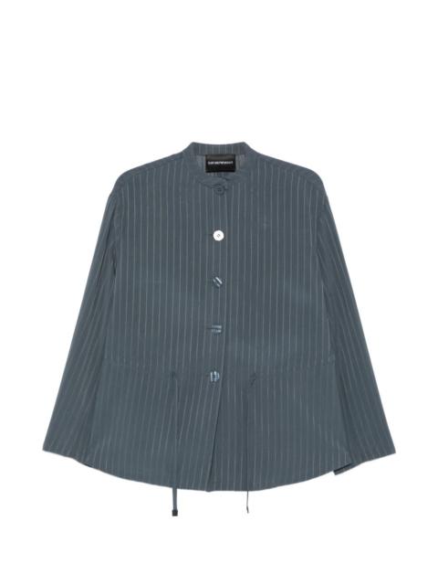 pinstripe button-UP jacket