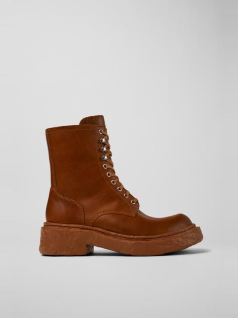 Brown Leather Medium Boots