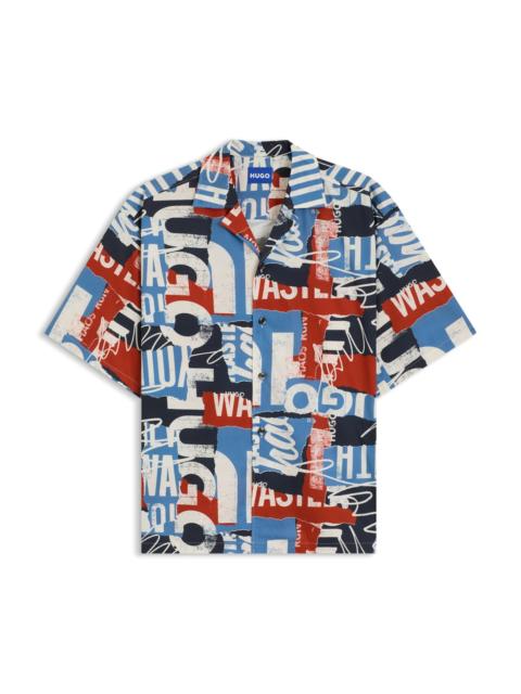 RELAXED-FIT SHORTS IN PRINTED COTTON POPLIN