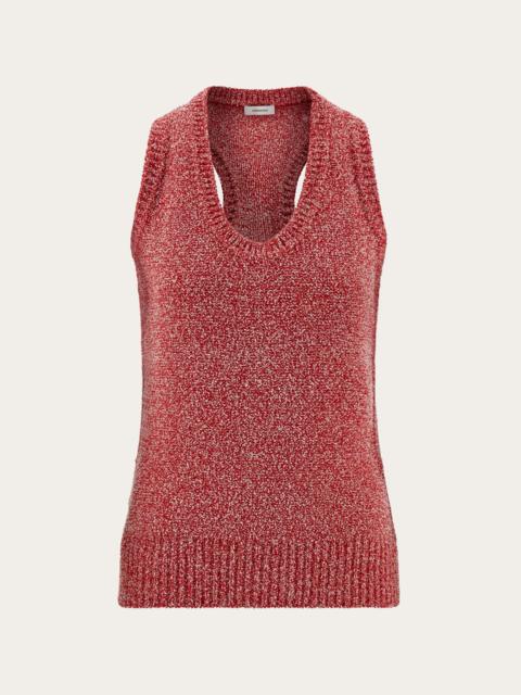 Bouclé V-neck tank