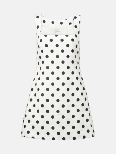 Alice polka-dot linen minidress