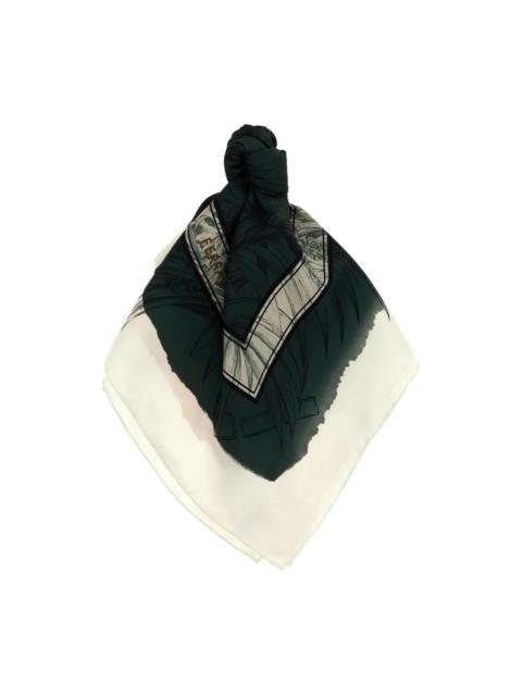 floral-print silk scarf