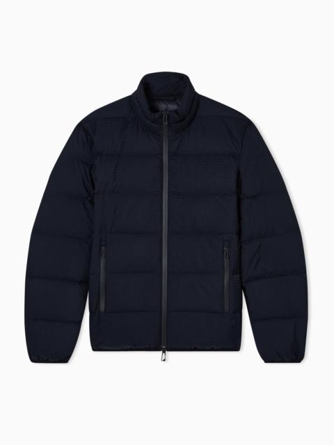WATER-REPELLENT, QUILTED NYLON DOWN JACKET WITH JACQUARD LOGO LETTERING